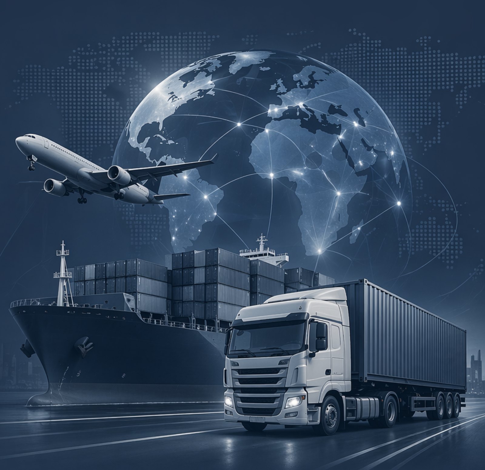 Air freight, sea freight, and ground logistics